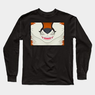 Orange Fox Face Long Sleeve T-Shirt